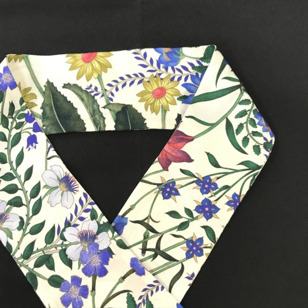 Auth Gucci Floral Silk Twilly/Bandeau - Picture 7 of 8